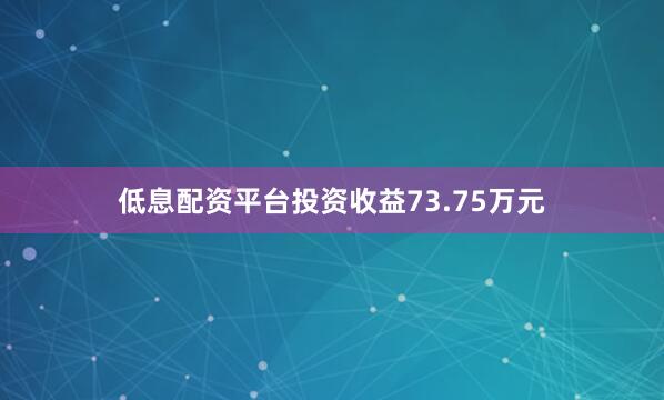 低息配资平台投资收益73.75万元