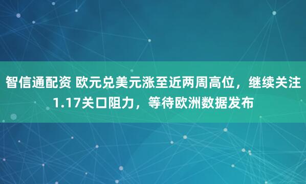 智信通配资 欧元兑美元涨至近两周高位，继续关注1.17关口阻力，等待欧洲数据发布